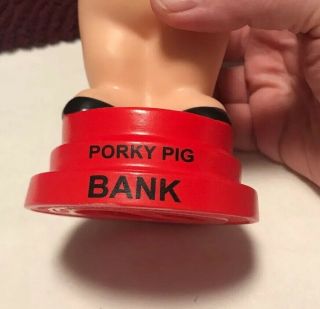 Porky Pig Piggy Bank Plastic Warner Brothers Vintage Cartoon Coin 5