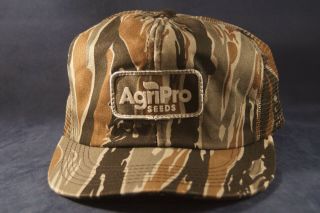 Vintage Agripro Seeds Camo K Products Hat Cap Trucker Farmer Snapback