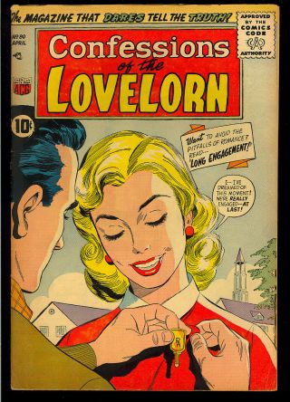 Confessions Of The Lovelorn 80 Silver Age Acg Love Comic 1957 Vg,