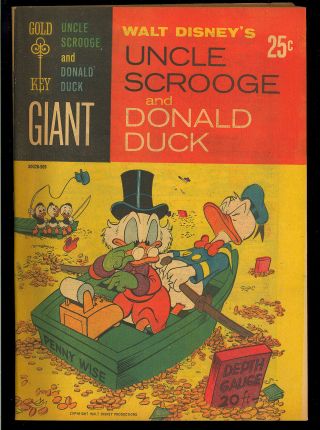 Uncle Scrooge And Donald Duck 1 Carl Barks Giant 1966 Fn - Vf