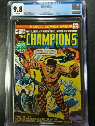 1975 Marvel Champions 1 Cgc 9.  8 Wp Black Widow,  Ghost Rider