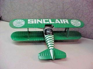 Vintage " Sinclair Oil " Stearman Bi Plane Cast Iron Bank
