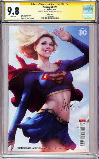 Supergirl 28 Variant Cgc 9.  8 Ss Signed Stanley " Artgerm " Lau