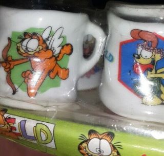 Vintage Garfield 1978 Shot Cups Set Of 6 Mini Cup