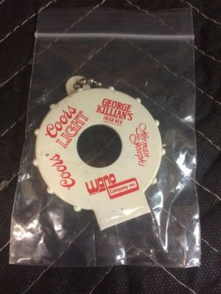 Vintage Plastic Coors Beer Bottle Opener Keychain - Made In Usa