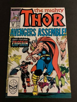 Thor 390 1988 Sharp Nm 9.  4 Avengers Endgame Cap Lifts Thor’s Hammer