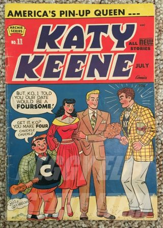 July 1953 No.  11 Issue Archie Seried " Katy Keene " Comic W/ 3 Paper Dolls