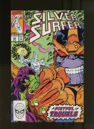 Silver Surfer 44 Vf 7.  5 1 Book (1990 Marvel) 1st App The Infinity Gauntlet
