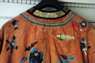 Antique Chinese Qing Dynasty Embroidered Silk Robe 3
