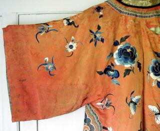 Antique Chinese Qing Dynasty Embroidered Silk Robe 4