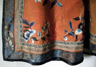 Antique Chinese Qing Dynasty Embroidered Silk Robe 7