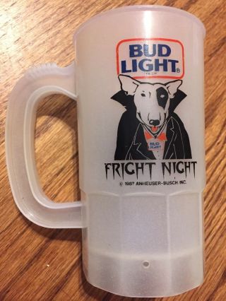 1 Vintage Bud Light Spud Mackenzie Gid Plastic Beer Mug Fright Night 1987