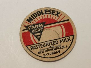 Middlesex Farm Dairy Milk Bottle Cap - Brunswick,  Nj