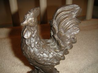 Rooster Made From A Bronze Style Metal - Heavy Rooster - Interesting Look 5