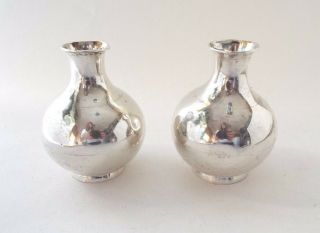 Vases Antique Chinese Solid Silver Hong Kong Wing Nam China C 1920