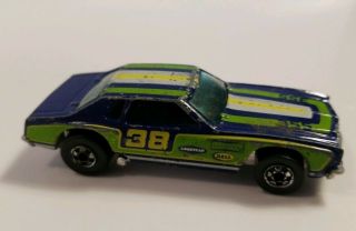 Vintage 1974 Hot Wheels Blackwall Monte Carlo Stocker Dark Blue Green Tampo 355