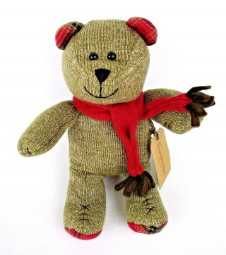 Starbucks Coffee Bearista Bear 88th Edition Holiday 2009 Red Scarf 10 " Brown