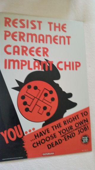 " Resist The Permanent Implant Chip " Futurama Metal Poster