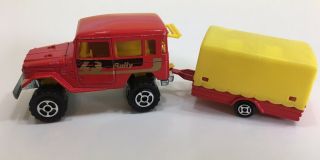 Majorette Toyota 4x4 Red Truck Trailer 374 Vintage Toy Truck Trailer