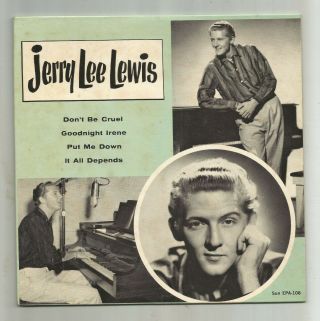 Rockabilly E.  P - W Pic Cov - Jerry Lee Lewis - Dont Be Cruel - Hear - 1957 Sun 111