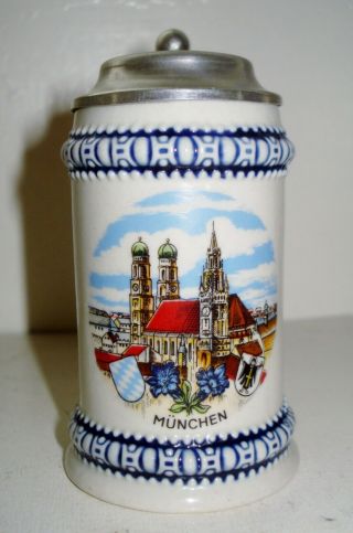 Vintage Small German Gerz Beer Stein Medieval Victorian Design Nr