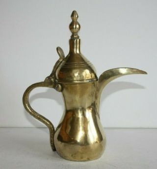 24,  5 cm Antique Dallah Brass islamic Coffee Pot 1 HALLMARK brass 3