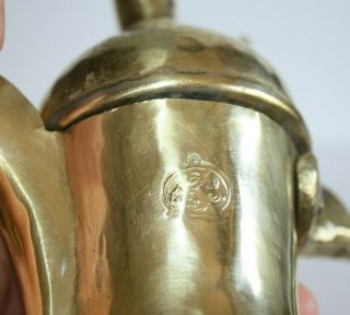 24,  5 cm Antique Dallah Brass islamic Coffee Pot 1 HALLMARK brass 7