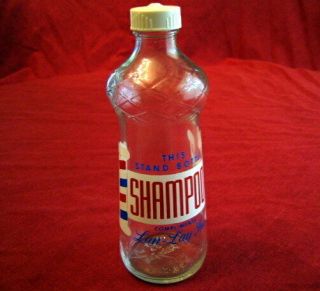 Vintage Lan - Lay Shampoo Bottle With Barber Pole Design