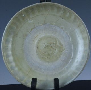 Chinese 14/15thc Yuan Early Ming Dynast Longquan Celadon Glazed Lotus Dish Plate