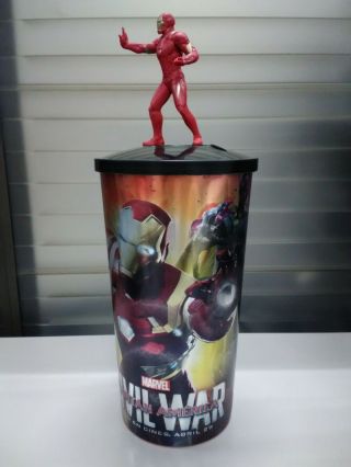 Avengers Civil War Iron Man Captain Americ Cup Whit Topper Movie Cinemex Mexican
