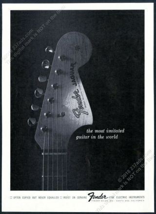 1964 Fender Jaguar Guitar Photo Vintage Print Ad