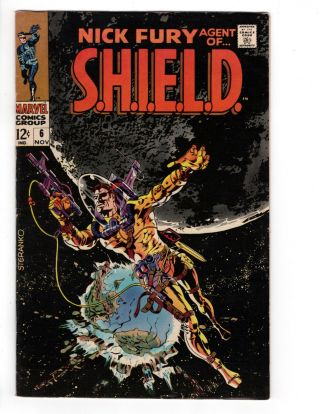 Nick Fury,  Agent Of Shield 6 - Grade 7.  0 - Cover Art Jim Steranko