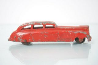 Vintage Die Cast TootsieToy Red Sedan Toy Car 5