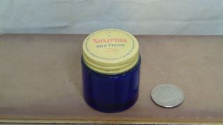 Vintage Noxzema Skin Cream Jar 1 Oz Blue Glass Empty