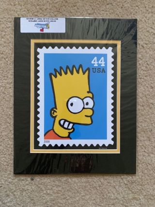 The Simpsons Special Giclee - Bart Simpson Postage Stamp - Animation Art