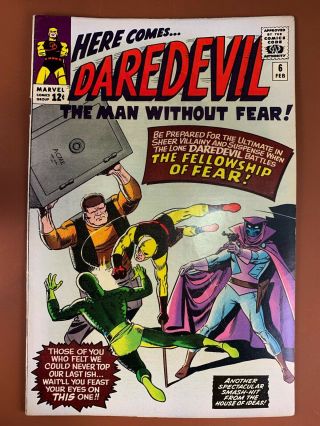 Daredevil 6 (1964 Marvel Comics) 1st Sappearance Of Mr Fear Silver Age