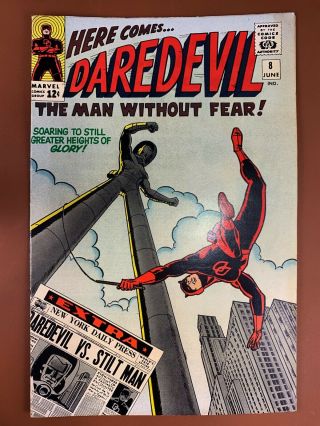 Daredevil 8 (1965 Marvel) 1st Appearance Of Stilt Man Silver Age