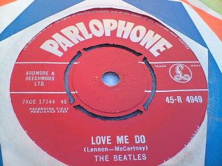 The Beatles Love Me Do Uk 1962 Red Parlophone Single Dash 1n Matrixes
