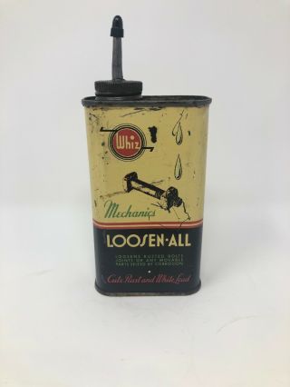 Whiz Loosen - All Lead Top Oiler - Vintage Gas And Oil - Whiz / Gulf / Esso /