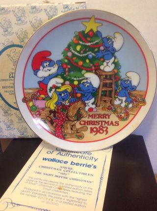Wallace Berrie The Smurfs " The Night Before Christmas " Collector 