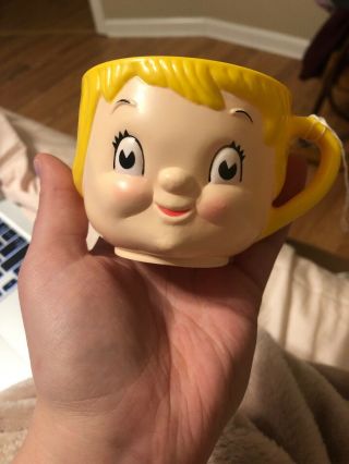 Dolly Dingle Soup Mug Cup Campbells Kids Plastic Face Vintage 1975 - 76
