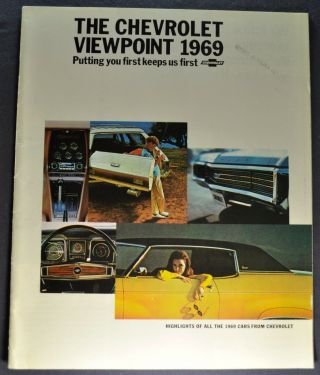 1969 Chevrolet Brochure Camaro Corvette Caprice Impala Chevelle Ss Nova Canadian