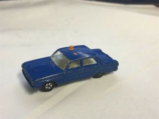Vintage Blue Buby Ford Falcon Police Car Diecast Toy Vehicle