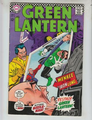 Green Lantern 54 Vg,  (4.  5) 7/67 " Menace In The Iron Lung " Gil Kane Artwork