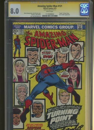 Spider - Man 121 Cgc 8.  0 | Signed By Stan Lee.  Death Of Gwen Stacy.
