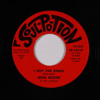 Crossover Soul 45 - Jesse Boone & Astros - I Got The Rings - Soul - Po - Tion - Vg,
