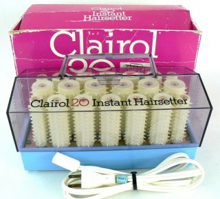 Vtg Clairol 20 Instant Hair Setter Hot Rollers Curlers No Clips Box