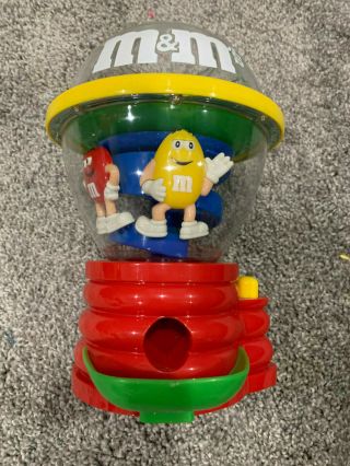 M&m Dispenser Fun Machine Candy Dispenser Red And Yellow Spinning