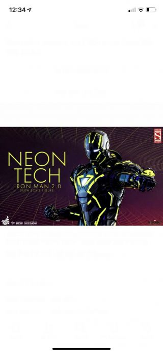 Sdcc San Diego Comic - Con 2019 Sideshow Hot Toys Neon Tech Iron Man 2.  0