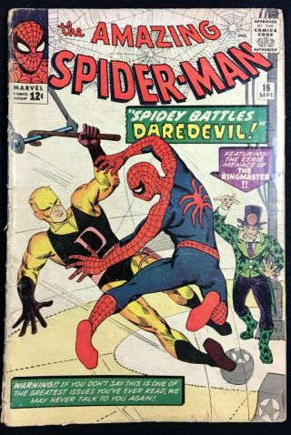Spider - Man (1963) 16 Pr (0.  5) Daredevil In Costume